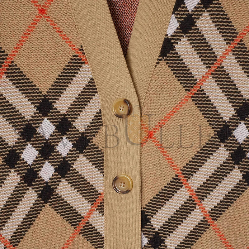 BURBERRY WOLL-MOHAIRMISCH-CARDIGAN IN CHECK 80934911